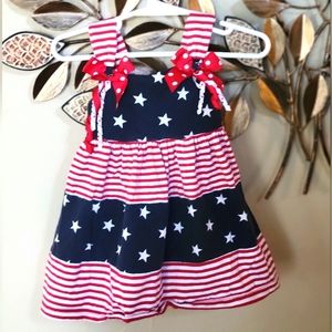 Navy and Red Starry Kids Dress
